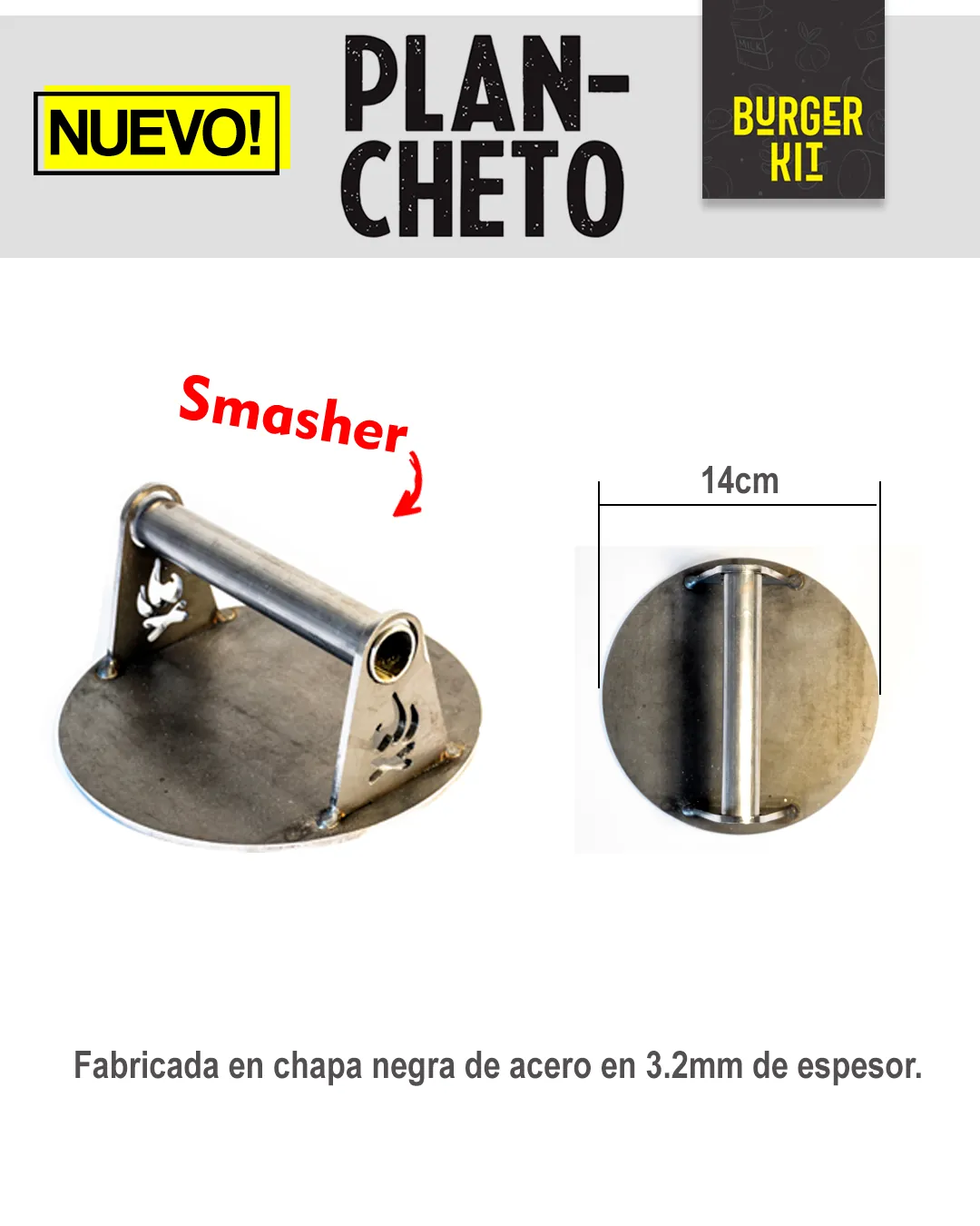 Smasher de 14 cm en chapa de acero de 3.2 mm
